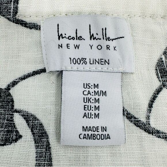 Nicole Miller Women’s size Medium Linen Off Shoulder Blouse - Picture 9 of 9